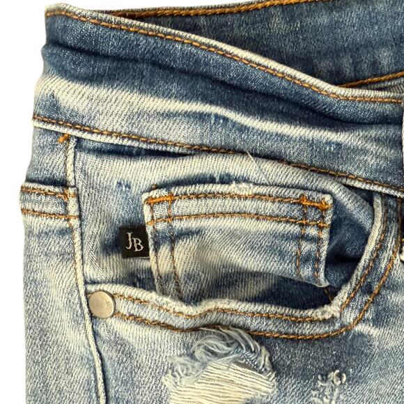 Judy Blue Distressed Raw Hem Blue Light Wash Boyfriend Jeans size 5 / 27 - Picture 9 of 10